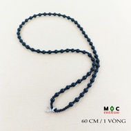 60 Cm / 1 Closed Ring 6mm Black Beaded Chain With Clip For Wearing Buddha Face