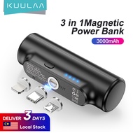 【Malaysia Stock】KUULAA Magnetic Power Bank 3000mAh Mini Magnet Charger PowerBank For Xiaomi Emergenc