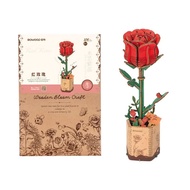 RoWood RED ROSE Wooden Flower Kit | DIY 3D Puzzle Kits