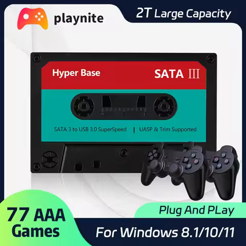 Playnite External 2T HDD For PC/Laptop Portable Game Hard Drive Built-in 77 AAA Games For PS4/PS3/PS