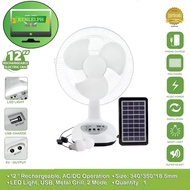 JDSTAR GD8019-GDLITE 12 Inch Solar Recahrgeable Electric Fan