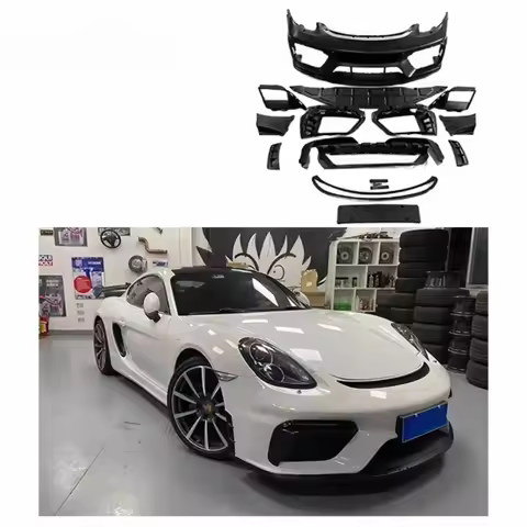 For Porsche Cayman Boxster 981 Upgrade GT4 Body Kit with Front Bumper Vent Grille Front Lip Body Kit