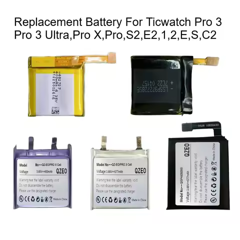 Replacement Battery For Ticwatch Pro 3 Ultra S2 E2 1 2 E S PRO3 X C2 SP492929SI WQH11013 SP502626SF