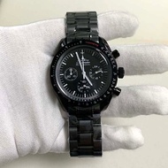 Black PVD Watch 40mm Steel Case Strap New Quartz Multi-function VK63 Movement PVD Mineral