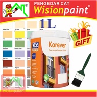 1L KCC PAINT KOREVER PURE ACRYLIC EXTERIOR FINISH 6 YEARS KOREA PAINT ECO GREEN FUNGUS RESISTANC ( F