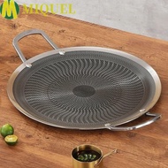 MIQUEL Frying Plate, Stainless Steel Portable Barbecue Plate, Lightweight Nonstick Thickened Bottom Durable BBQ Grill Pan Home