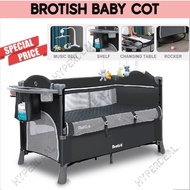 [SG SELLER]Upgraded Multifunctional 2 Layer Portable Infant Baby Cot Playpen Travel Cot Bed Double-deck Playpen Sleep Be