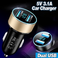 5V 3.1A Dual USB Car Charger QC Adapter LED Digital Display Voltmeter For iPhone Xiaomi Samsung Huaw