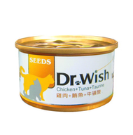 SEEDS - [Dr. Wish] 雞肉+鮪魚+牛黃酸(85g) 貓罐頭