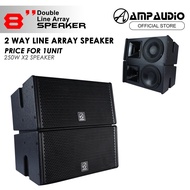 AmpAudio Double Line Array Speaker Passive Line Array 8 inch 250W x2