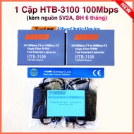 Combo bộ chuyển đổi quang điện + cáp quang bấm sẵn + 2 dây nhảy LAN HTB 3100 HTB GS03 1000 Mbps cáp