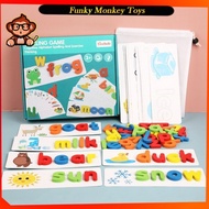 Montessori Spelling Game Wooden Word Spell Game for Kids Educatonal Fun Learning Budak Spell Game