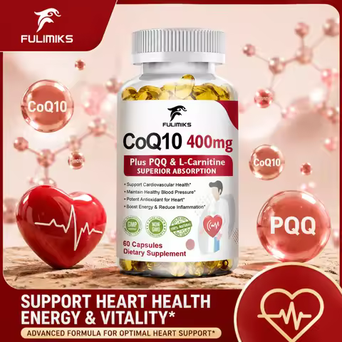 CoQ10 Ubiquinone 400mg Supplement, with L-Carnitine & PQQ, Supports Heart Health, Energy Metabolism,