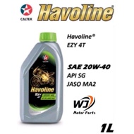 CALTEX HAVOLINE 4T SAE 20W-40 API SG JASO MA2 MOTORCYCLE OIL 1 LITRE 100% ORIGINAL CALTEX