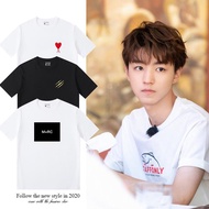 TFBOYS Wang Junkai Yi Yang Qianxi Wang Yuan Clothes Top Men Short-Sleeved T-Shirt Women Loose Pure C
