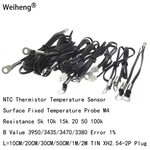 1PCS Surface Fixed Probe M4 5K 10k 15K 20K 50K 100K NTC Thermistor Temperature Sensor B Value 3950/3