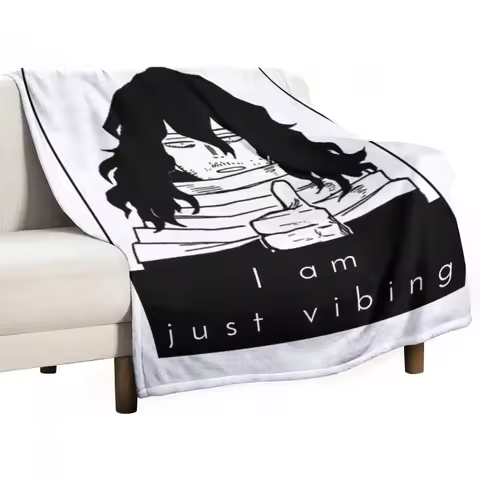 aizawa i am. just vibing Throw Blanket Baby Kid'S Plaid on the sofa Hair Flannel Summer Beddings Bla