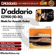 D'addario EZ900 Acoustic String Set (Extra Light) (010-050) (EBGDAE) 6 strings 6 tali full set guita