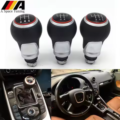 12mm 5/6 Speed Gear Shift Knob Lever Stick For Audi A4 B6 B7 B8 A6 S4 8K A5 8T Q5 8R S Line Ibiza 6J
