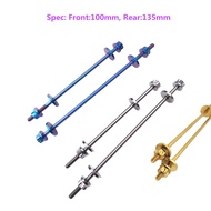 2Pcs Bicycle Skewers Titanium Axle QR Skewer Mountain Road Bike Bicycle Cycling MTB Wheel Hub Skewers M5 titanium alloy tie rod is suitable for MERida Giant modification