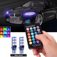 Lampu Kecil Kereta Depan 2pcs LED T10 Kawalan Jauh Guna Remote -led -lampu -light-myvi-vios-civic-ax