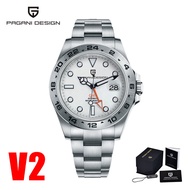 PAGANI DESIGN 2023 GMT Top Mens Watch Stainless Steel Automatic Mechanical Wristwatch Luxury Militar