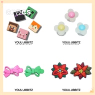 Jibbitz for cute My World Jibbitz Luminous Flower Shoe Buckle charm cute Bowknot Hole Shoe Accessori