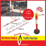 2M Expandable Cone Bar Fencing parking pole pagar pole rod parking pole car parking barrier - Premiu