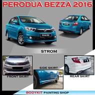 PERODUA BEZZA 2016 STROM STYLE FULLSET SKIRTING (FRONT SKIRT,SIDE SKIRT, REAR SKIRT) PU GETAH BODYKIT