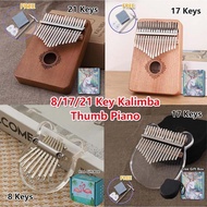 【SG Ready Stocks】 8 Keys / 17 Keys / 21 Keys Mahogany Kalimba Beginners Portable Acoustic Acrylic Fi