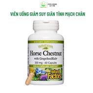 Viên uống Horse Chestnut 350mg Herbal Factors hỗ trợ suy giãn tĩnh mạch chânbệnh mạch lươn 60 viên.