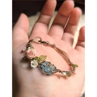 Handmade Bohemian Floral Bracelet, Natural Gemstones & April Birthstone, Light Ocean Jewelry, Perfec