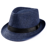 Fashion Men Straw Hat For Women Summer Trendy Beach Sun Hats Solid Color Fedoras Ribbon Casual Cowbo