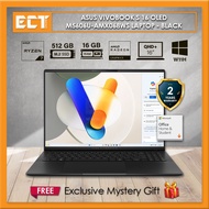 Asus VivoBook S 16 OLED M5606U-AMX068WS Laptop (R7-8845HS 5.10GHz,512GB SSD,16GB,ATI,16" 3.2K,W11,HS