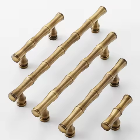 1Pcs Vintage Cabinet Drawer Handles Bamboo Shape Drawer Handle Cabinet Wardrobe Knob Door Handles an