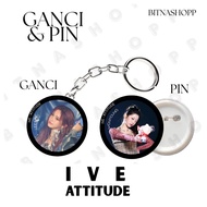 GANTUNGAN SIM PIN ATTITUDE 58 MM KEYCHAIN KPOP UNOFFICIAL YUJIN GAEUL LIZ REI LEESEO KEYCHAIN