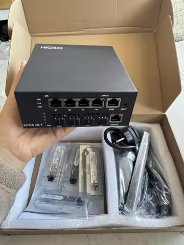 HIOSO 4PON EPON MINI OLT without pon modules DC12V 4ports epon olt compatible HUAWEI ZTE ONU ONU EPO