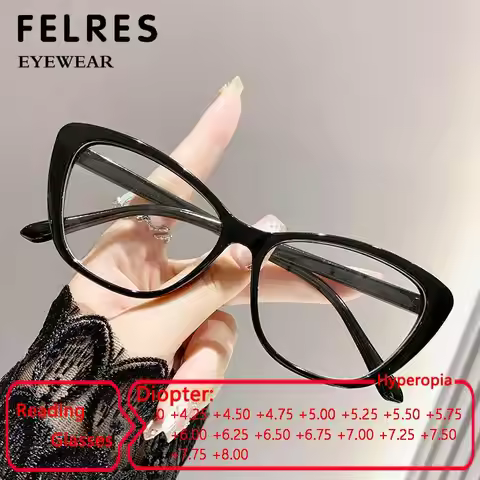 Fashion Cat Eye Gradient Frame Women Highly Diopter Reading Glasses Old People Finished Prescription