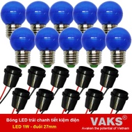 [HCM]BỘ 10 BÓNG LED TRÁI CHANH TIẾT KIỆM ĐIỆN (1W) ĐUÔI VẶN E27-220V 5 màu.