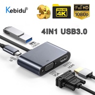 4 In 1 4K Type C to HDMI-compatible USB C 3.0 VGA PD Adapter Dock Hub for Macbook Samsung S20 Dex fo