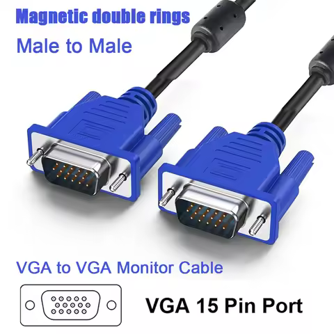 VGA to VGA Monitor Cable HD15 Male to Male 3+2VGA Cable 15pin VGA Monitor Cable Male to Male Video C
