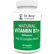 Dr. Berg Natural Vitamin B1 B6 B12 Complex - 60 Capsules Allithiamine Vitamin B1 Supplement with 8 E