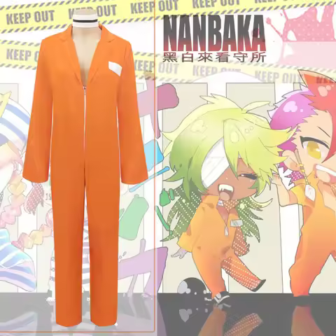 Detentionhouse Niko No.25 Nanbaka Cosplay Costume Niko/Rock Prison Nanba Orange Jumpsuit Detention H