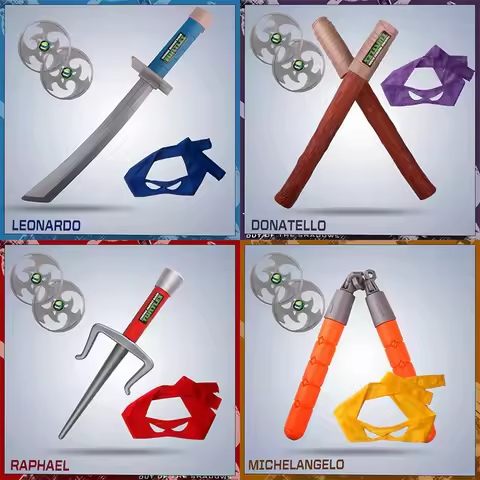 Teenage Ninja Turtles Eye Mask Nunchaku Darts Knife And Knife Can Anime Cosplay Wear Children's Perf