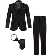 Boys Suits 3-Piecec Suit Set Toddler Tuxedos Dresswear Ring Bearer Outfit Wedding Blazer Pants Tie F