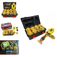 Beyblade 8pcs Golden Set Gyro Burst With Launcher Portable Storage Gift Box Kids