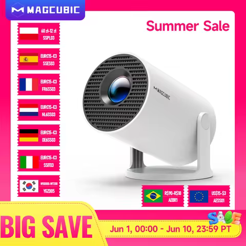 Magcubic Projector HY300 Pro 8K Android 14 Dual Wifi6 290ANSI Allwinner H726 BT5.4 1080P 1280*720P H