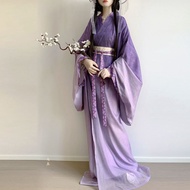Hanfu Female Big Qiao Xiaoqiao cos Warring States Robe Tail Cross Collar Ready Stock Recovery Style 