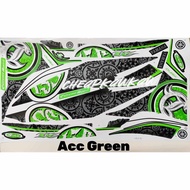 LC135 New V2 V3 V4 V5 Batik Body Cover Set Stripe Sticker ( 6 ) - Acc Green / Acc Pink