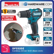 MAKITA DF332DZ CORDLESS DRIVER DRILL 12V | 10MM | 450-1500RPM | BRUSHLESS MOTOR WITHOUT BATTERY &amp; CHARGER